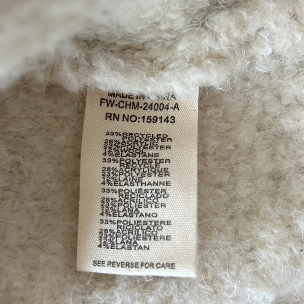 FRNCH Paris Crew-Neck Bouclé Sweater Vest Cream Ivory NWOT - Picture 13 of 16